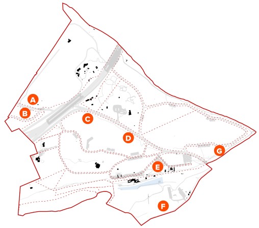 Map of Zilker Park showing locations of possible playground mentioned in response options